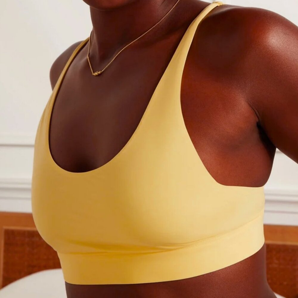Fabletics NWT Naked Feel Scoop Neck Bralette XXL 14 16 in Sunny Day yellow